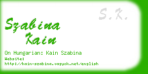 szabina kain business card